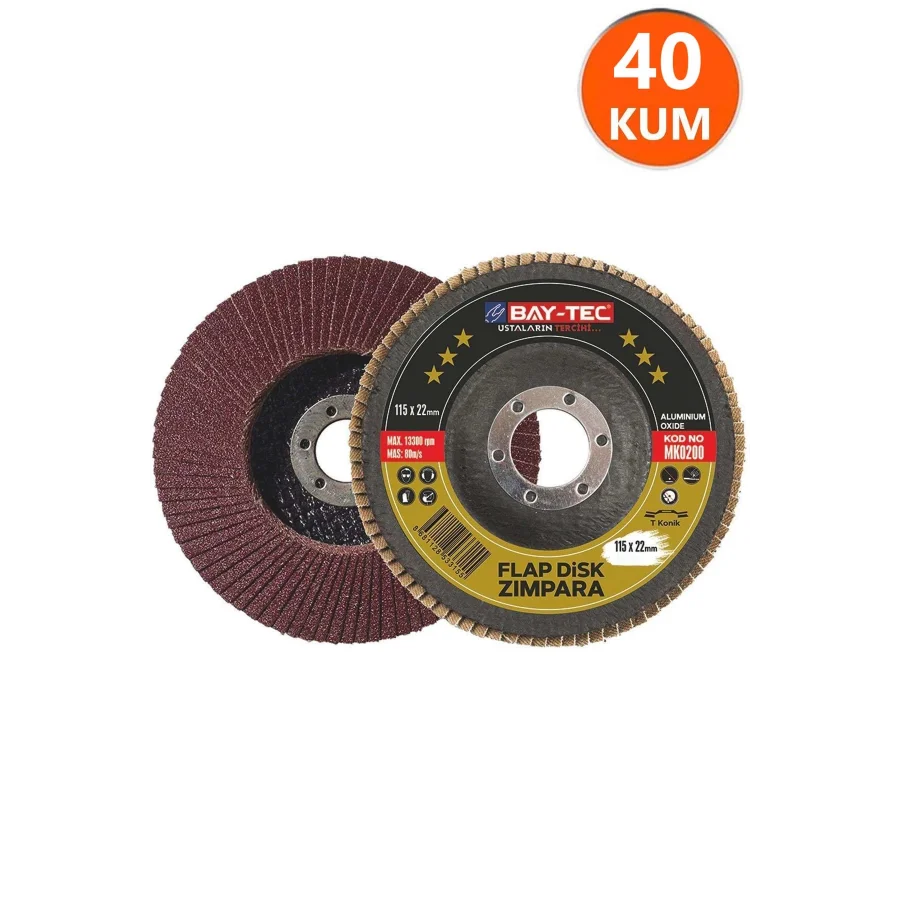 40 Kum Flap Disk Zımpara 115x22mm