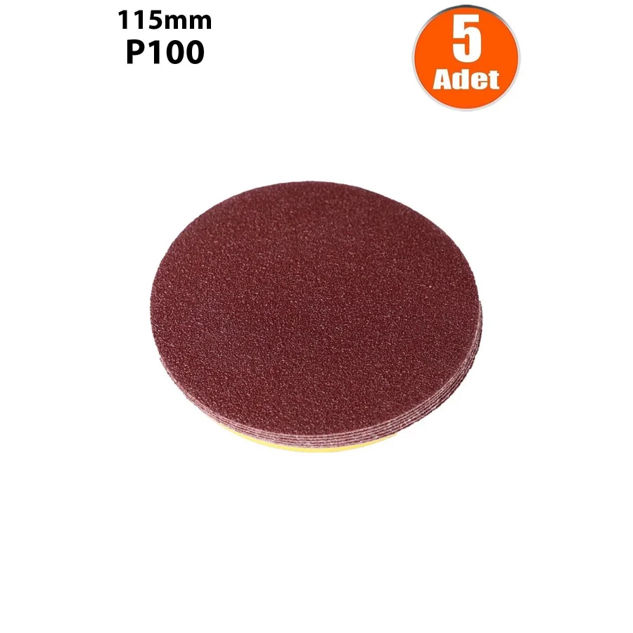 5 Adet 100 Kum Cırt Zımpara 115mm