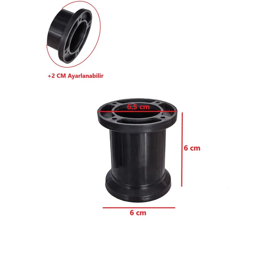 6 Cm Siyah Jumbo Ayak Ayarlanabilir Mobilya Ayağı