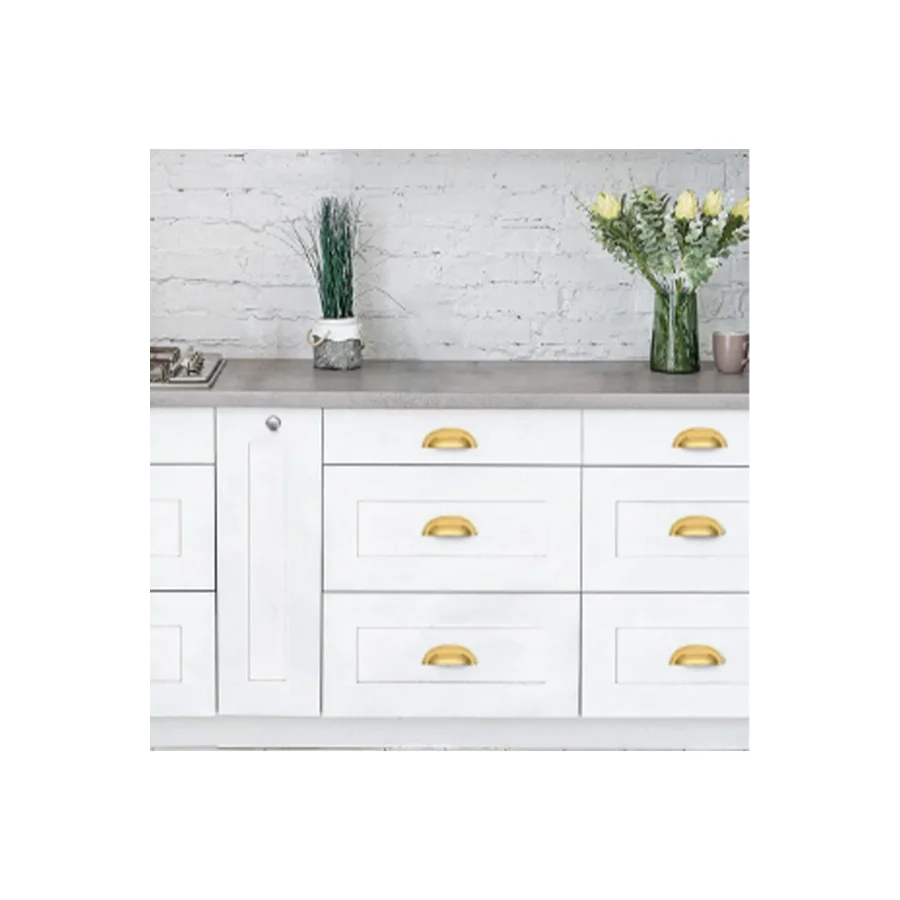 64 mm Altın Midye Kulp Gold Tas Mobilya Kulpu