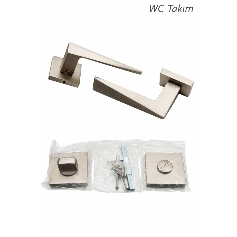 Premium Prizma Rozetli Kapı Kolu İnox