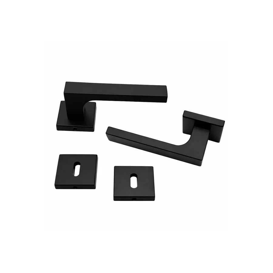 Premium Lama Rozetli Kapı Kolu Siyah