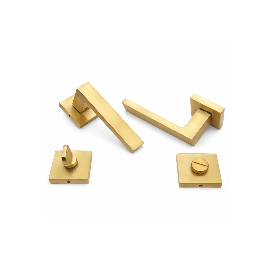 Nobel Karsima Satine Altın Sarısı Rozetli Kapı Kolu