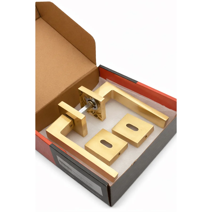 Nobel Karsima Satine Altın Sarısı Rozetli Kapı Kolu