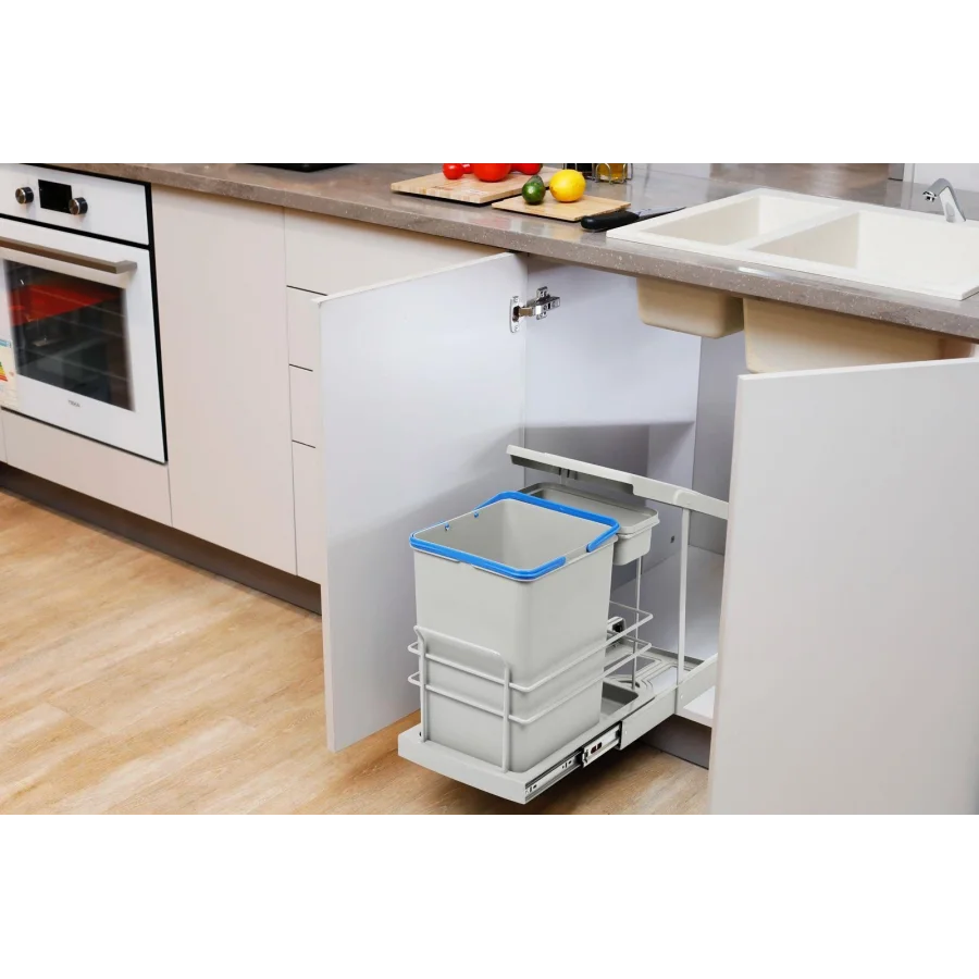 Teleskopik Raylı Çöp Kovası 16+1 Litre