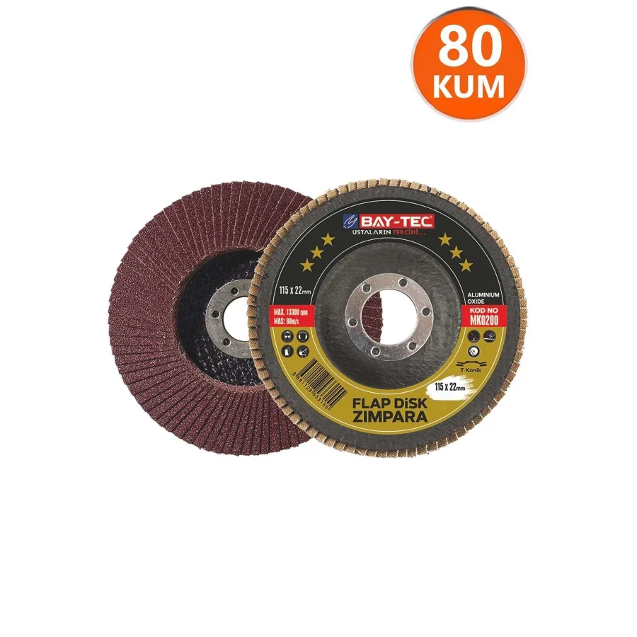 80 Kum Flap Disk Zımpara 115x22mm