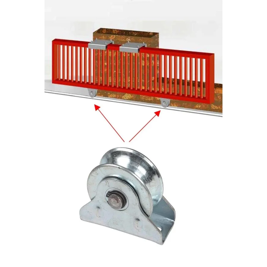 80mm Raylı Kapı Makarası Demir Kapı Tablalı Ray Tekeri