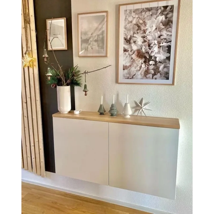 Ahşap Detaylı Dolap Dresuar, Konsol 100x60x25 Cm