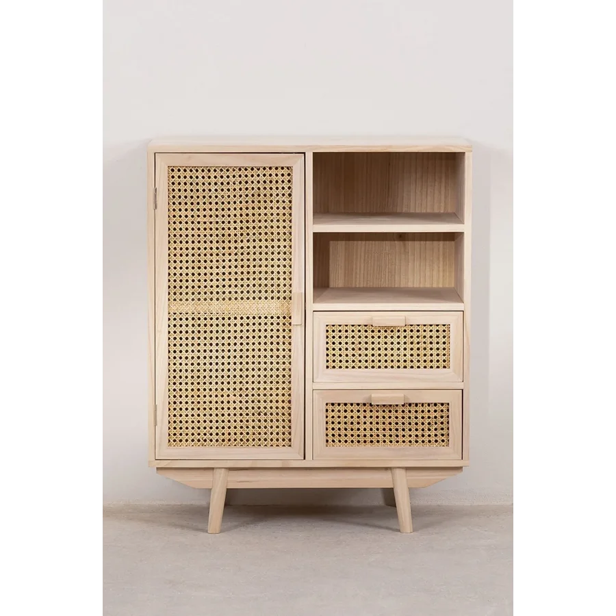 Ahşap Hazeran Detaylı Mini Konsol, Büfe 70x85x40cm