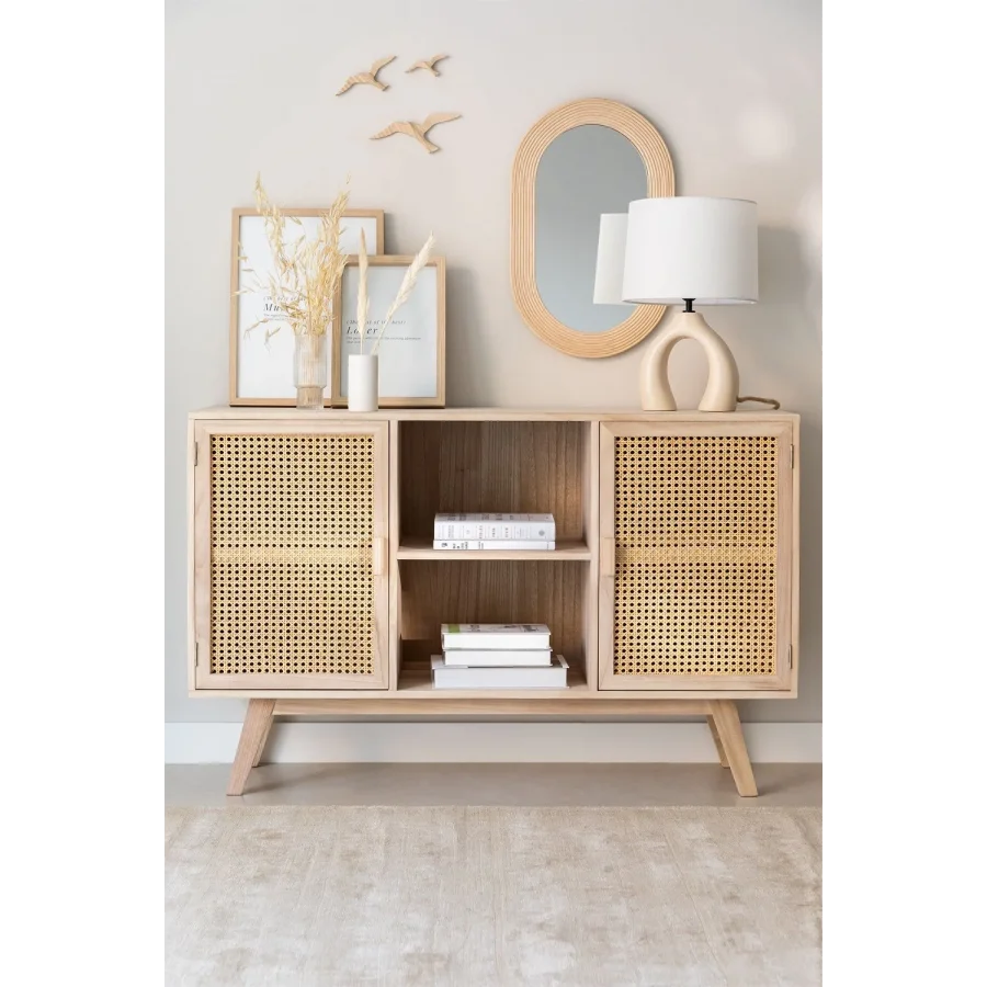 Ahşap Hazeran Kapak Detaylı Büfe, Konsol 120x78x40 Cm