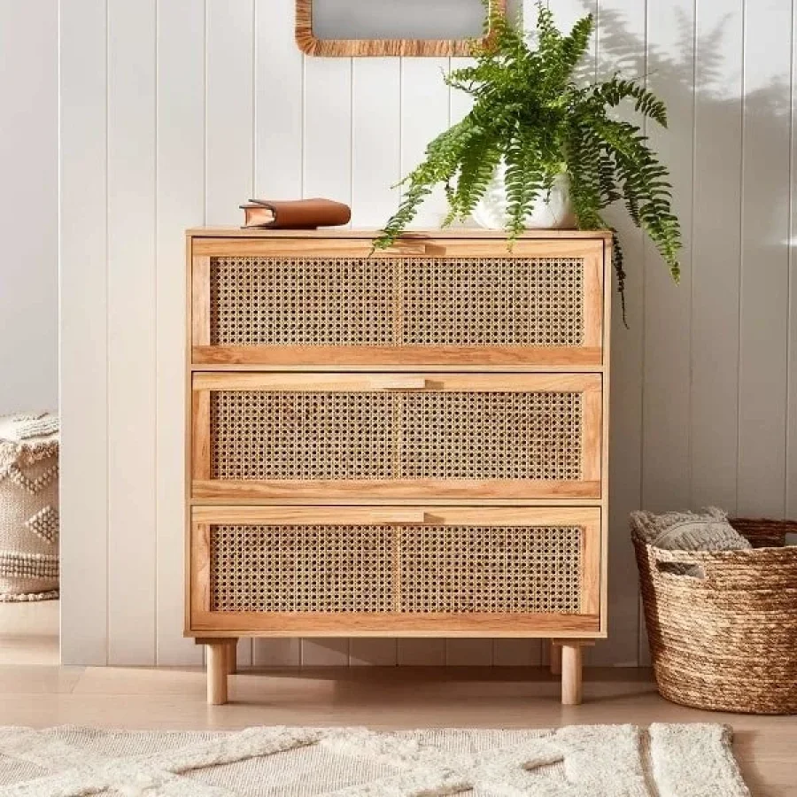 Ahşap Rattan Model Şifonyer 70x80x40 Cm