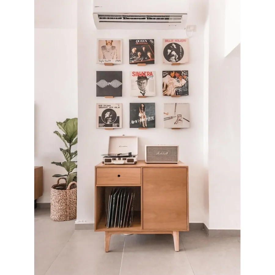 Ahşap Tek Çekmeceli Plak Dolabı, Konsol 70x75x40 Cm