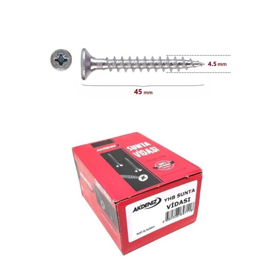 Akdeniz Sunta Vidası 4.5x45 Kutu 200 Adet