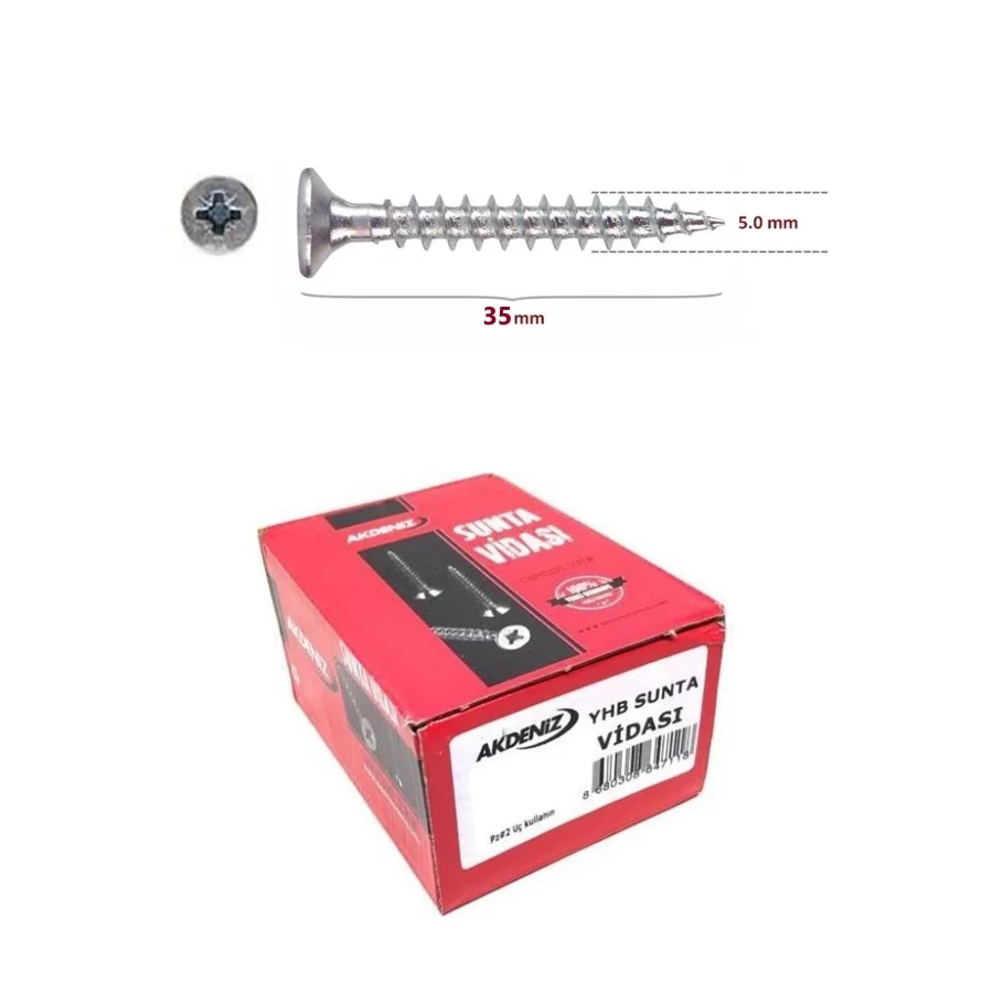 Akdeniz Sunta Vidası 5x35 Kutu 200 Adet