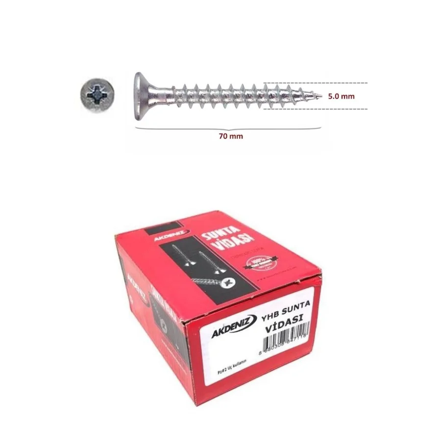 Akdeniz Sunta Vidası 5x70 Kutu 200 Adet