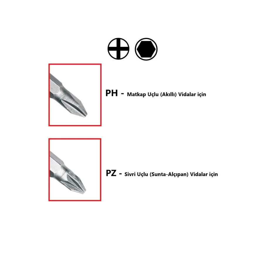Akıllı Vida için Matkap Ucu Mıknatıslı Bits Uç Vidalama Aparatı Yıldız Uç PH2x50mm