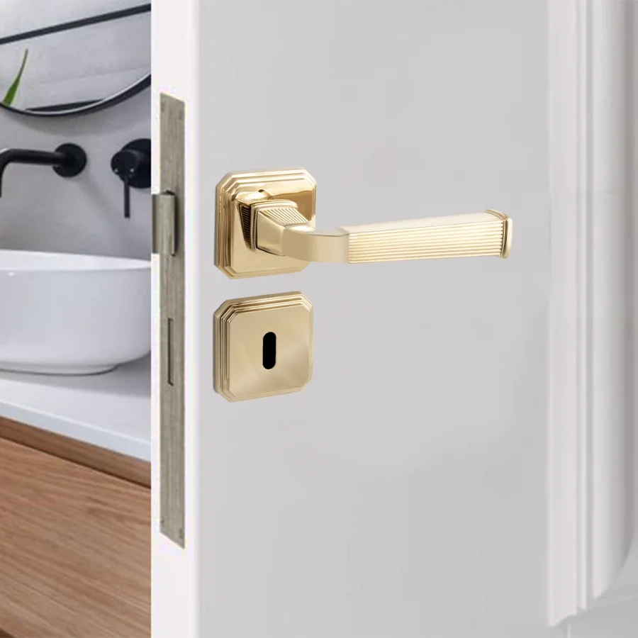 Ala Sirius Altın Sarı Rozetli Kapı Kolu Takım