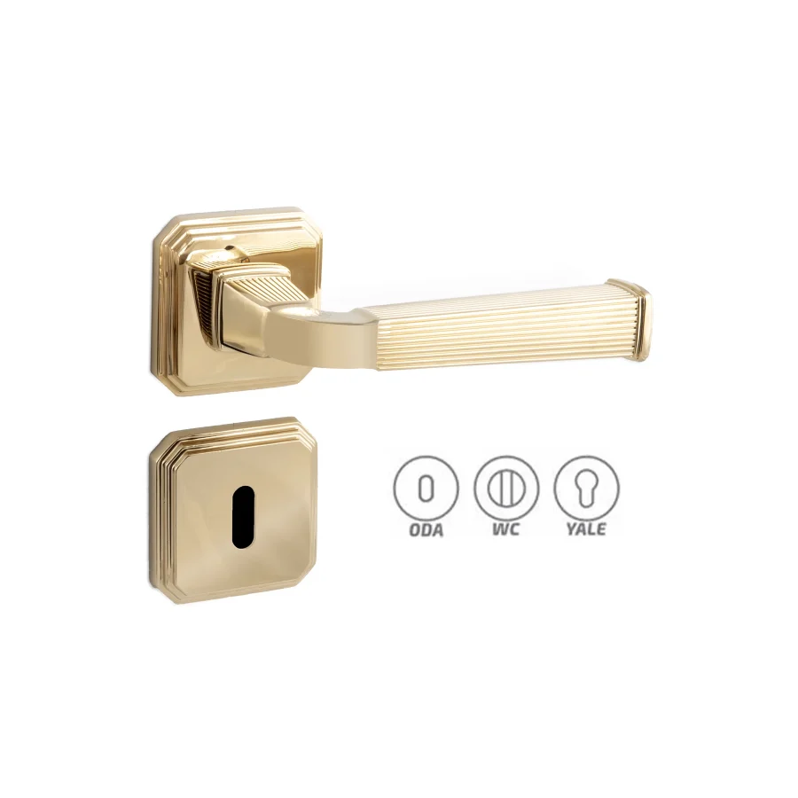 Ala Sirius Altın Sarı Rozetli Kapı Kolu Takım