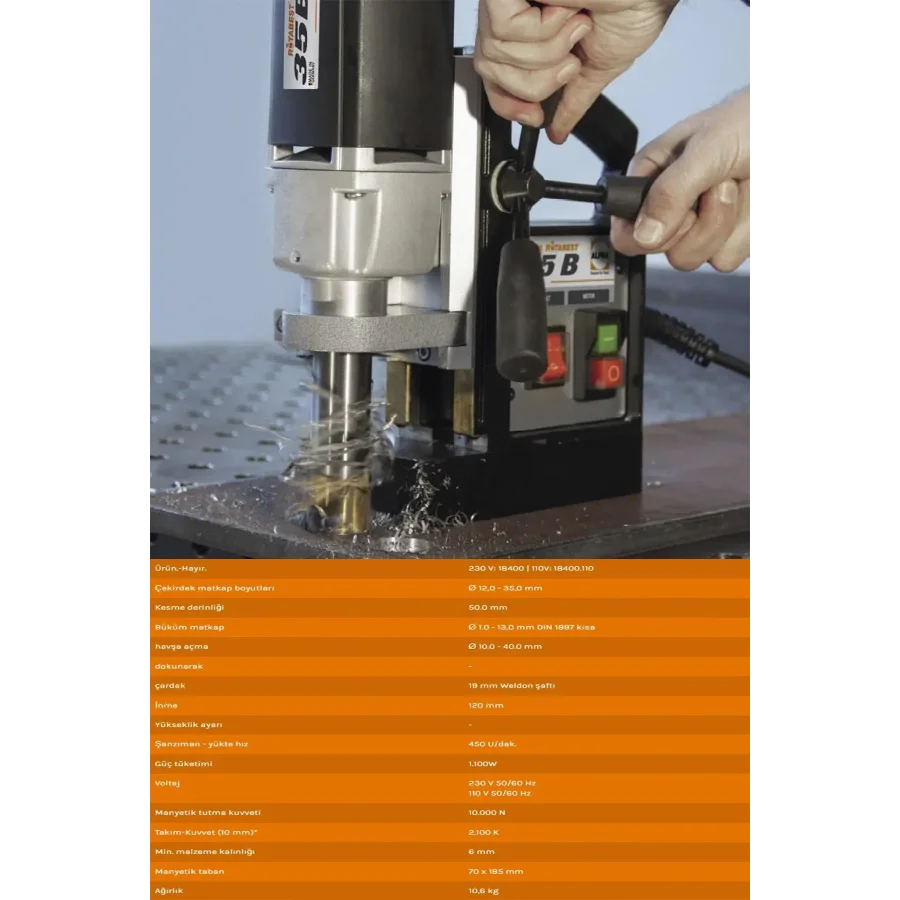 Alfra RB 35B Elektromanyetik Matkap 1100 W