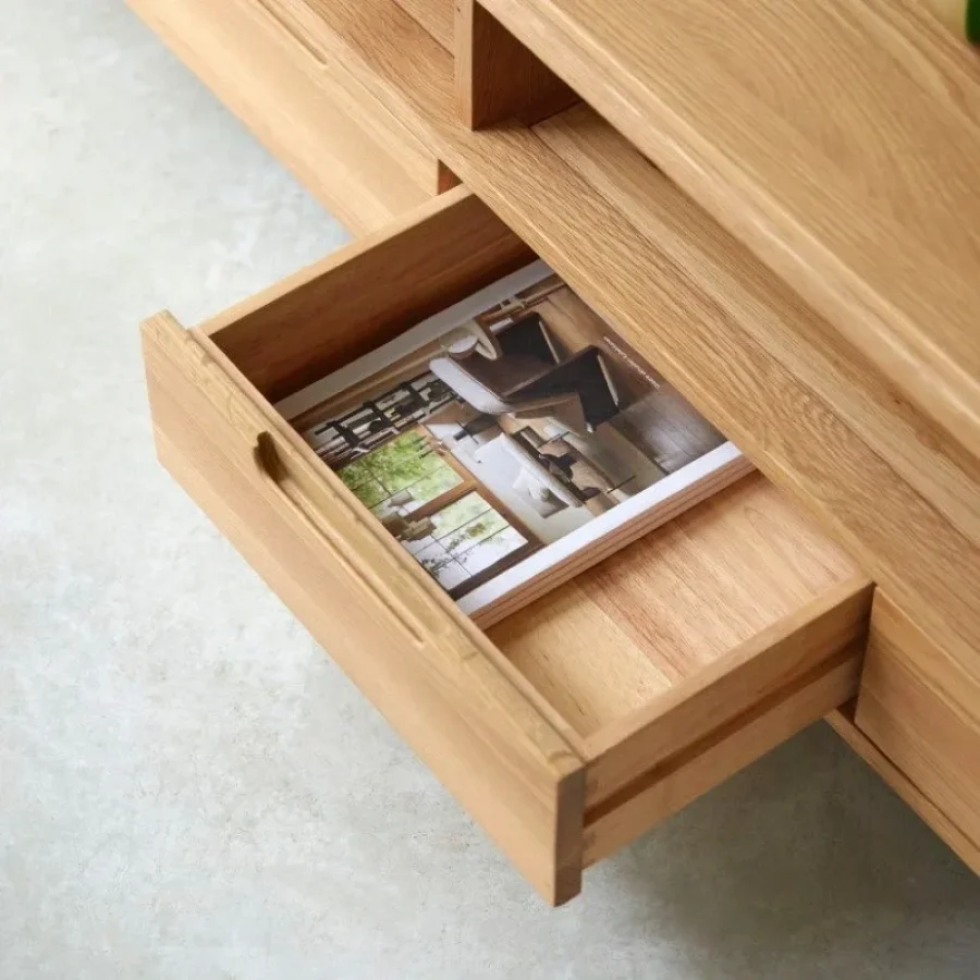 Alto Natural Model Masif Ahşap Tv Ünitesi 180x45x40 Cm