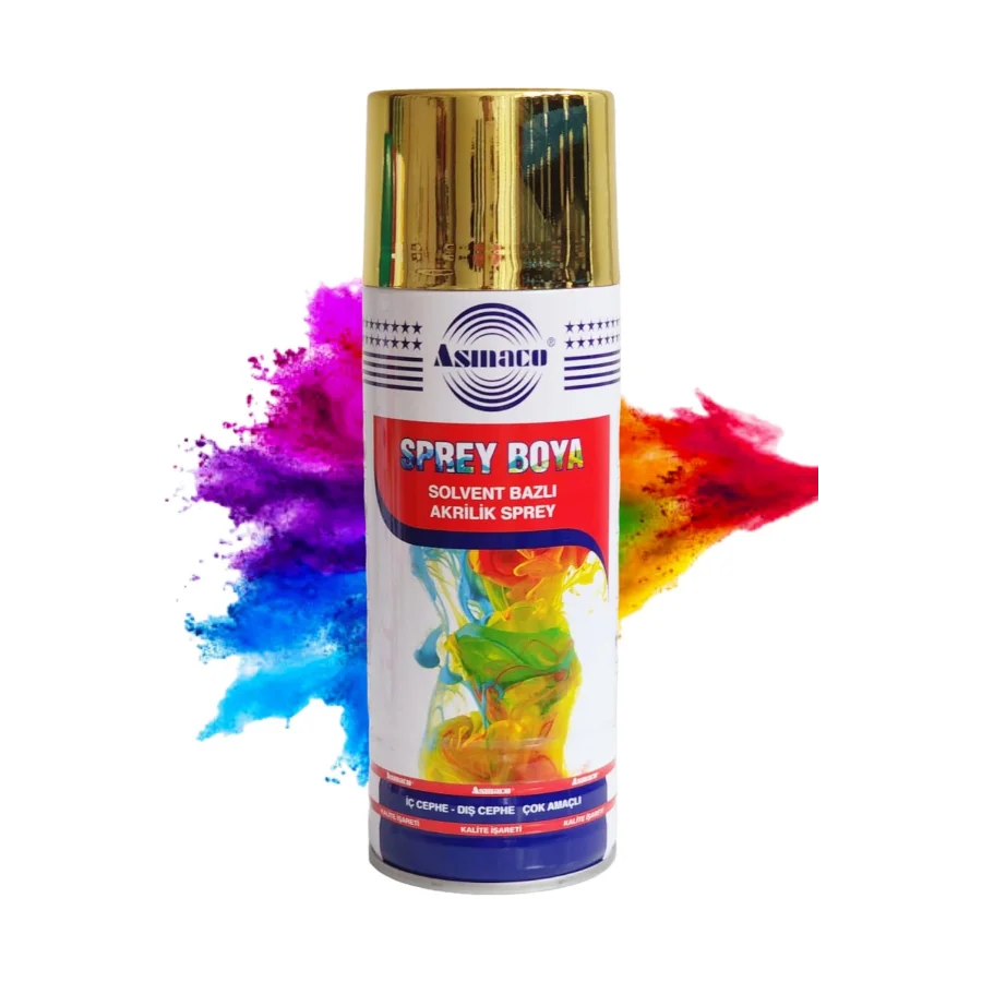 Asmaco Altın Yaldız Akrilik Sprey Boya 400 Ml