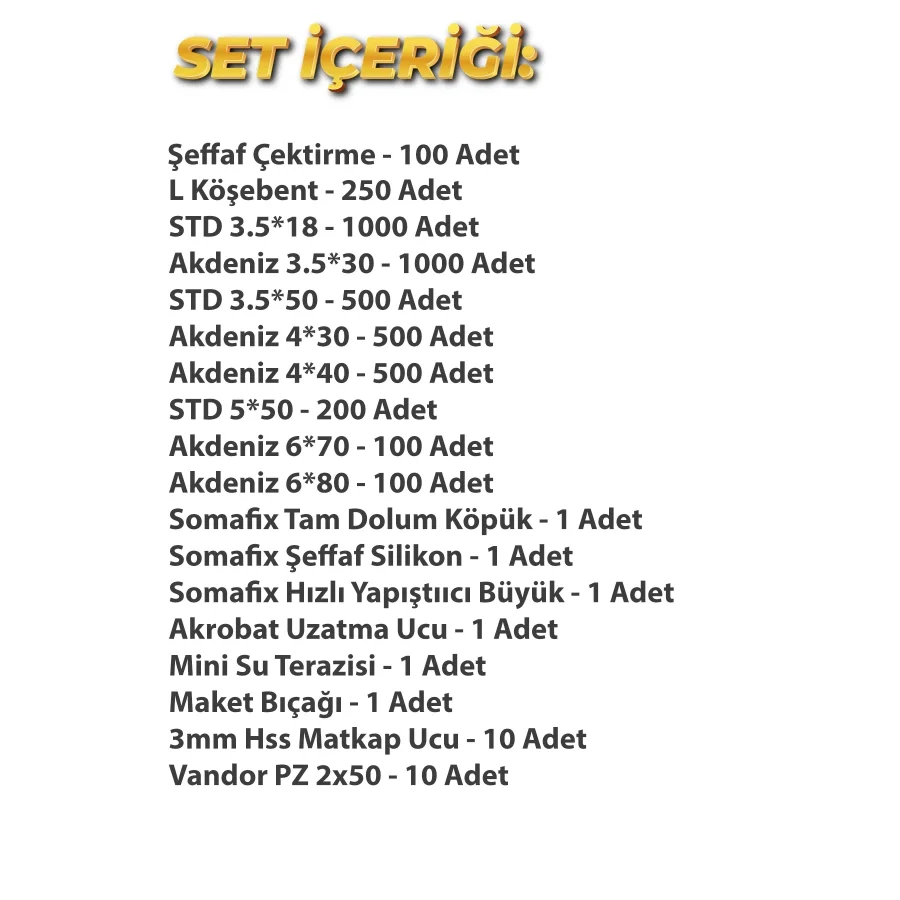 Atölye Seti 18 Parça