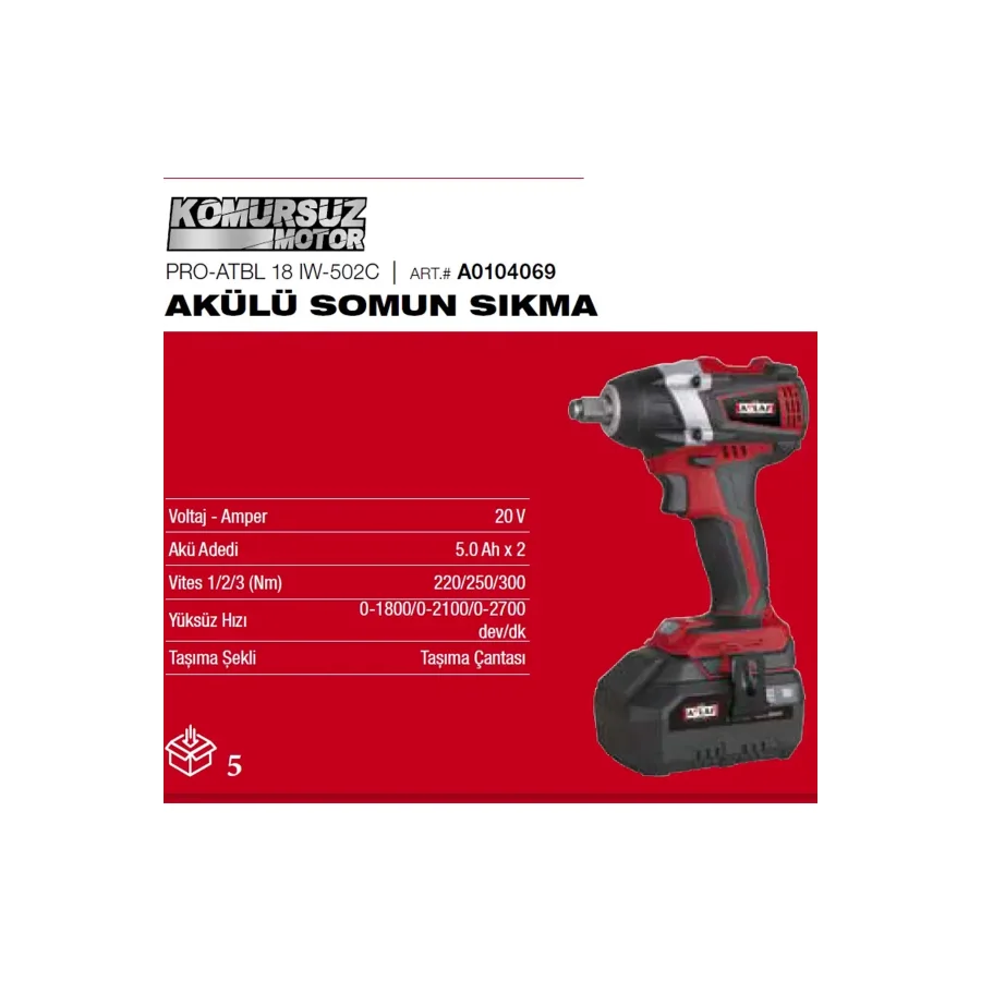 Attlas Pro-Atbl 18 IW-502C Akülü Somun Sıkma