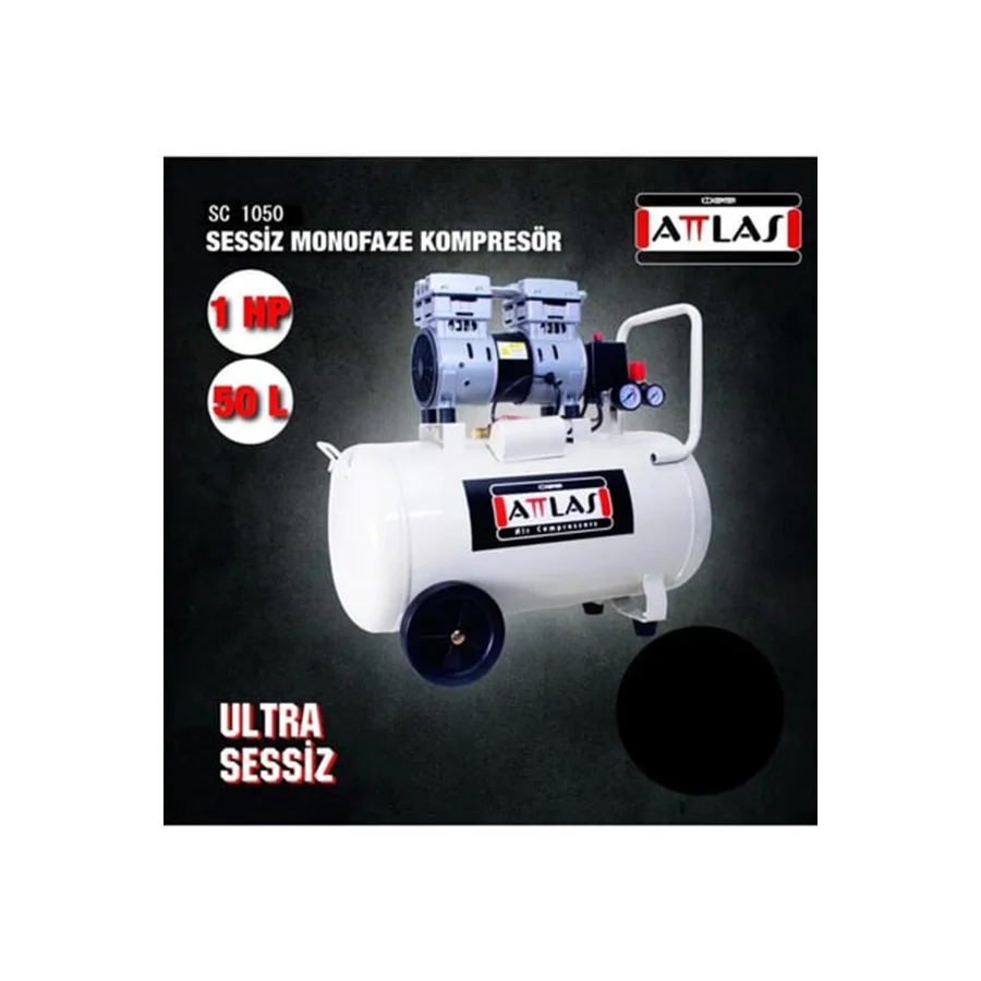 Attlas SC1050 J Sessiz Monofaze Kompresör 50 Lt