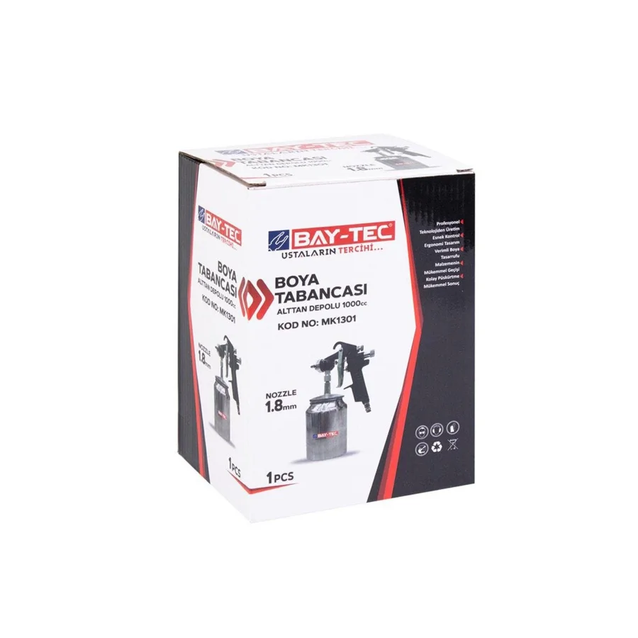 Bay-Tec Boya Tabancası Alttan Depolu 1000CC 1.8mm MK1301