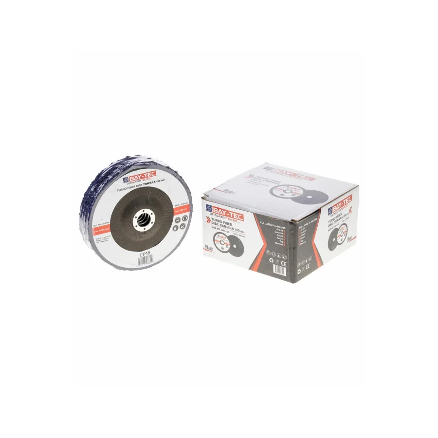 Bay-Tec MK0196 Zımpara Turbo Fiber Disk 180x22mm Paket 10 Adet