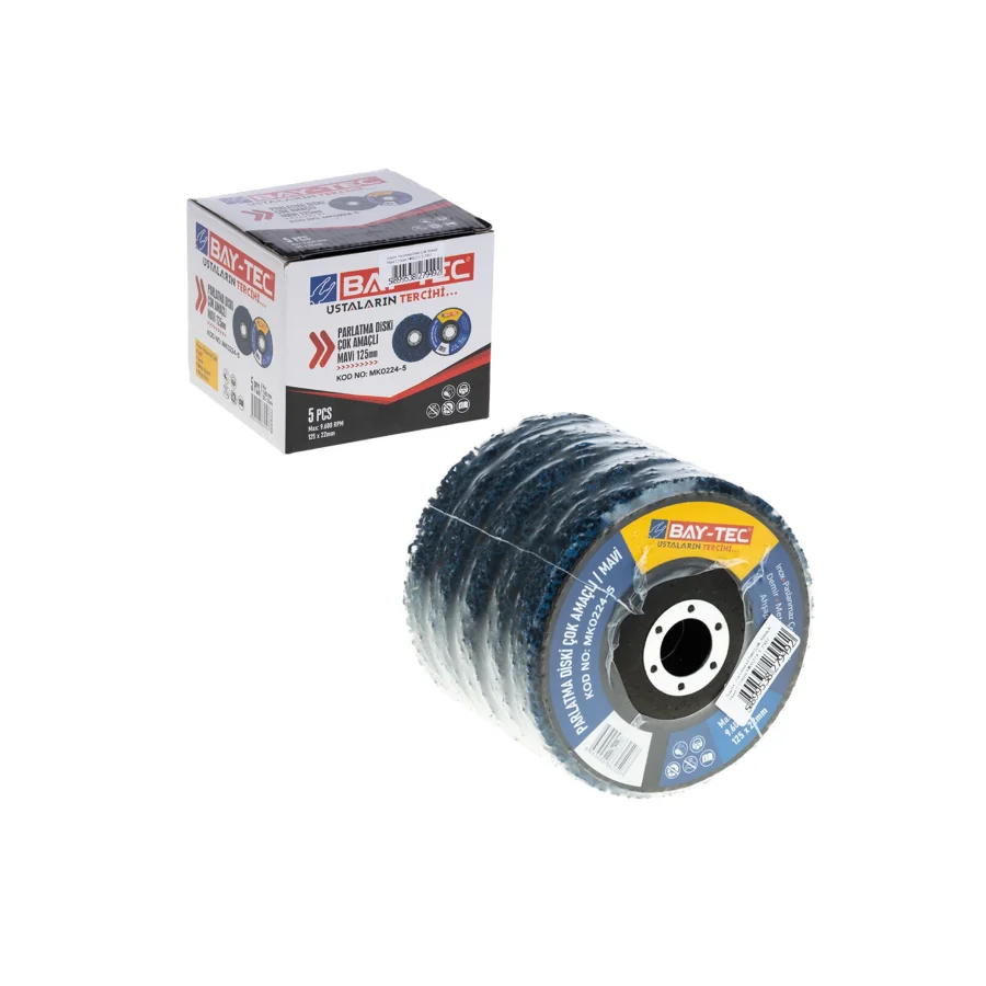 Bay-Tec MK0224-5 Çok Amaçlı Parlatma Diski Mavi 125mm Kutu 5 Adet
