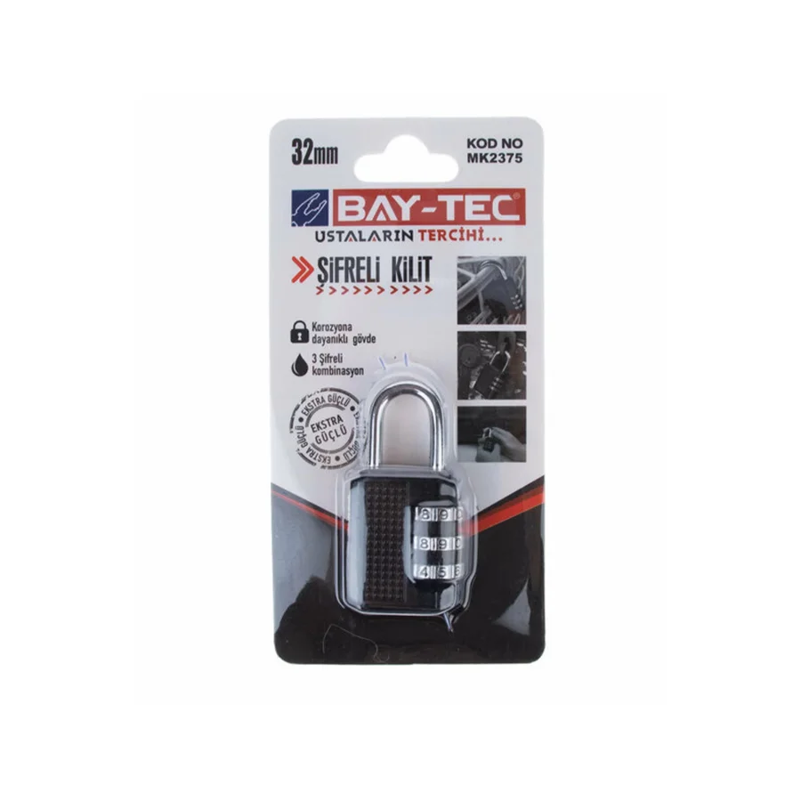 Bay-Tec MK2375 Şifreli Asma Kilit 32mm