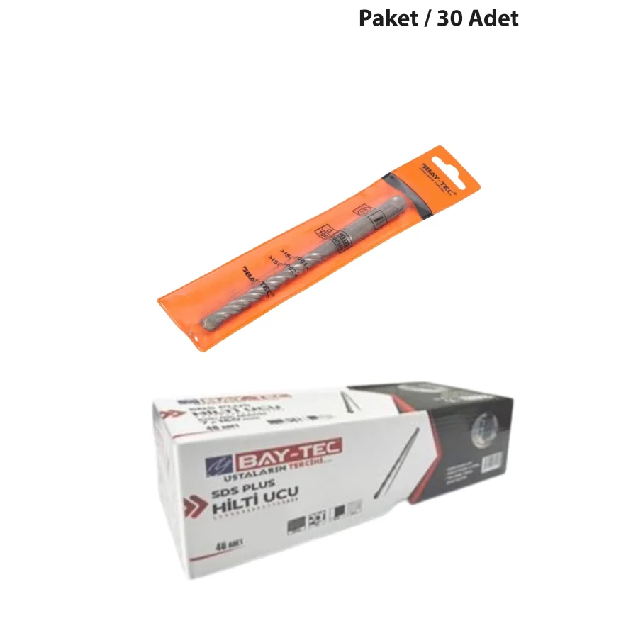Bay-Tec MU0220 Sds Plus Hilti Matkap Ucu 6x210 Paket 30 Adet