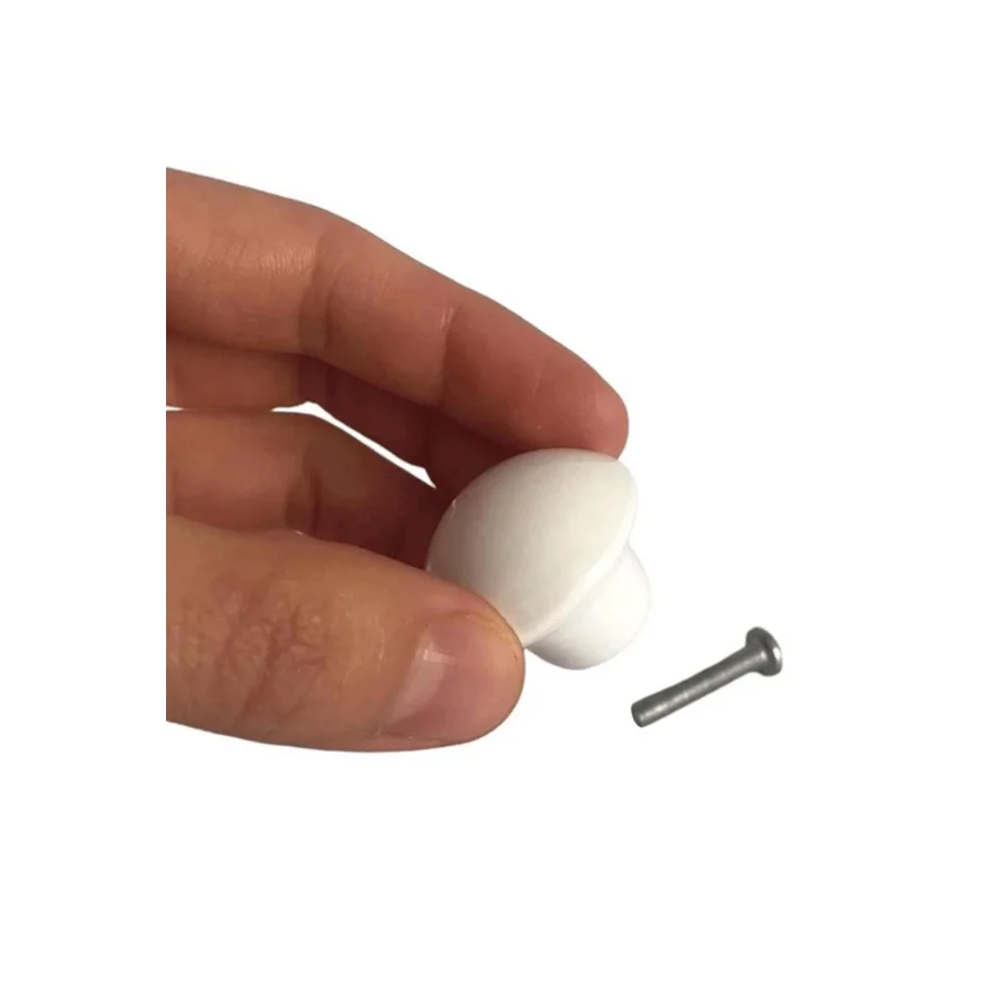 Beyaz Mantar Düğme Metal Kulp Mobilya Dolap Kapak Çekmece Kulpu