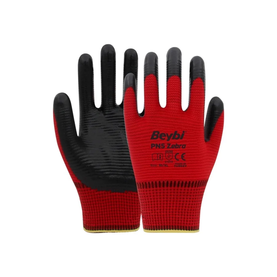 Beybi PN5 Zebra Örme Nitril Eldiven 10XL