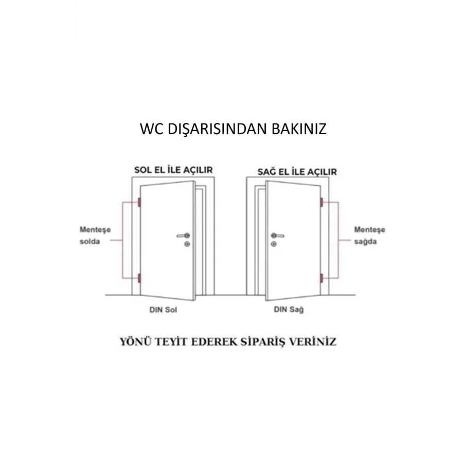 Bravo Mat Siyah Aynalı WC Kapı Kolu Takım