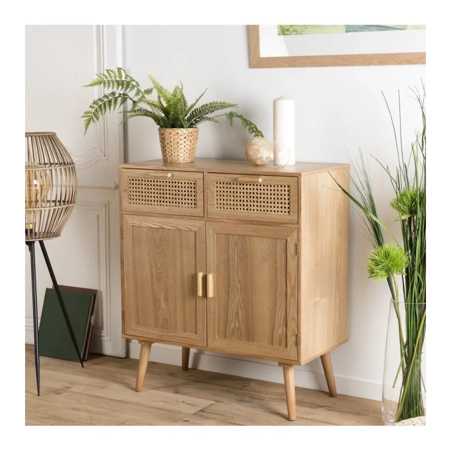 Çift Çekmeceli Hazeran Detaylı Western Konsol 80x90x40 Cm