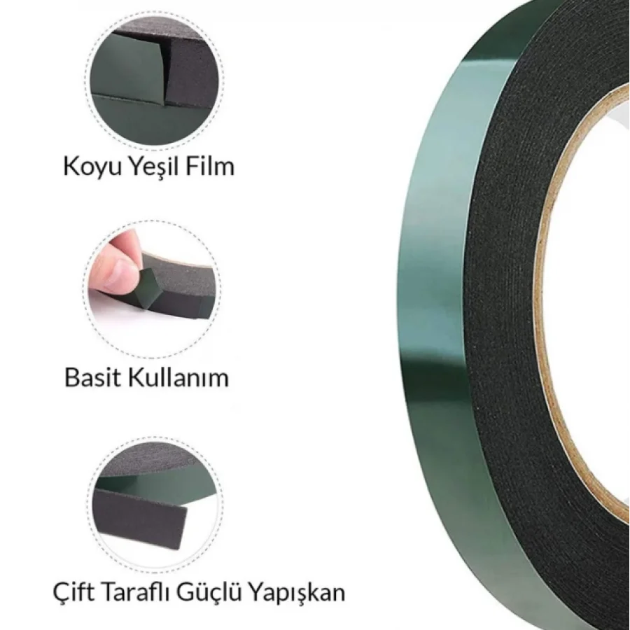 Çift Taraflı Köpük Bant Güçlü Montaj Bandı 20 Mm x 10 Mt