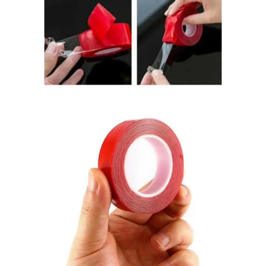 Çift Taraflı Silikon Bant Güçlü Montaj Bandı 18 Mm x 2 Mt