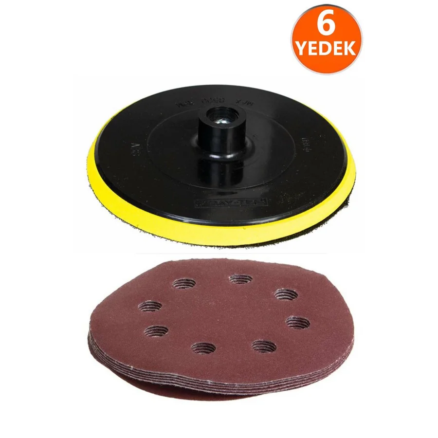 Cırt Zımpara Tabanı Takozu 6 Ped Yedekli 180mm