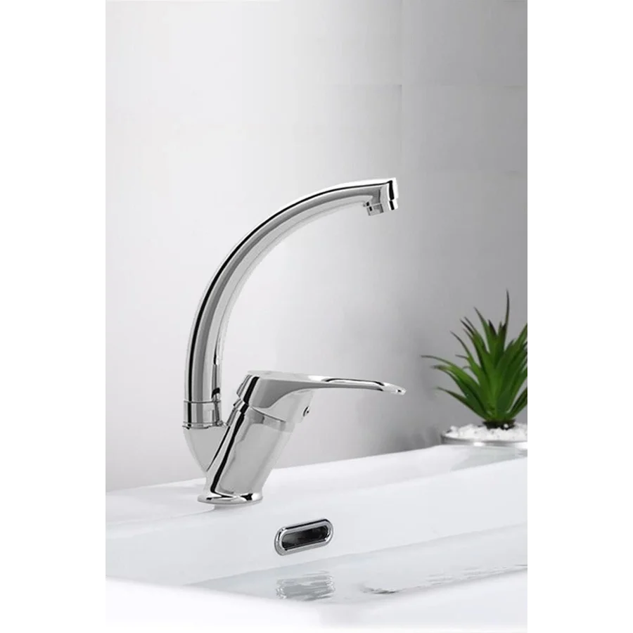 Dante Krom Kısa Kuğu Lavabo Bataryası