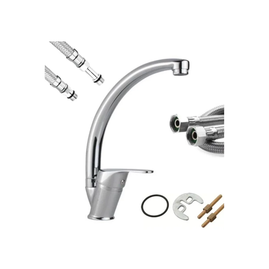 Dante Krom Kısa Kuğu Lavabo Bataryası