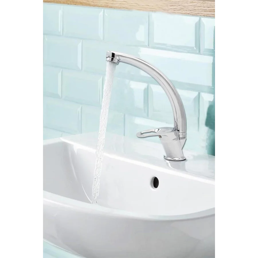 Dante Krom Kısa Kuğu Lavabo Bataryası