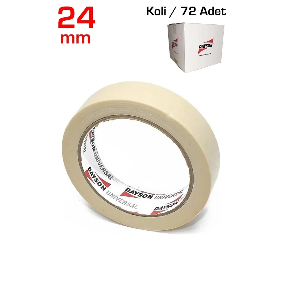 Dayson Maskeleme Bandı 24 Mm x 35 Mt Kağıt Bant Koli 72 Adet