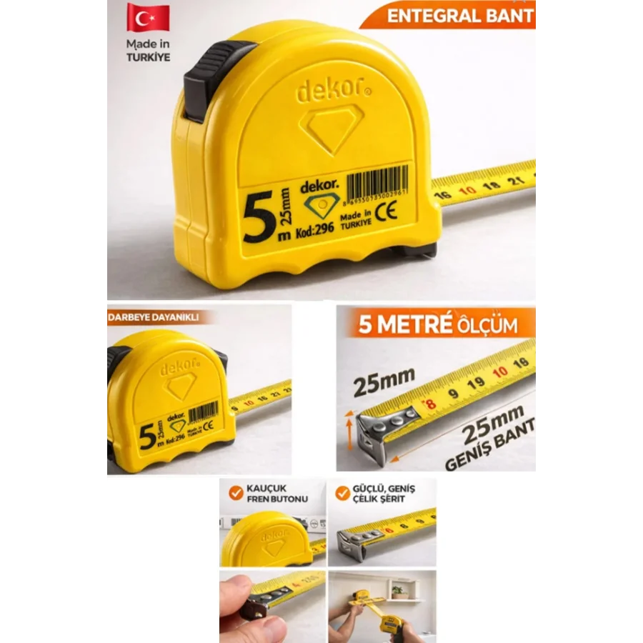 Dekor Şerit Metre 5 Metre x 25 Mm No:296