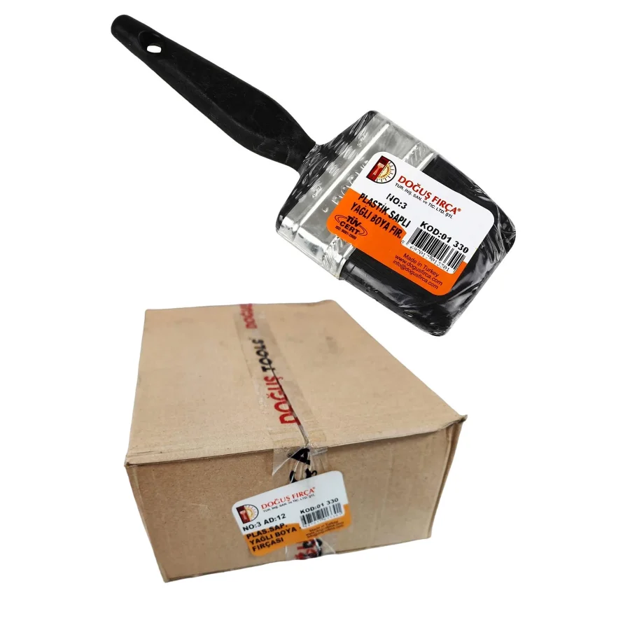 Doğuş 01330 Plastik Saplı Yağlı Boya Fırçası No:3 12li Kutu