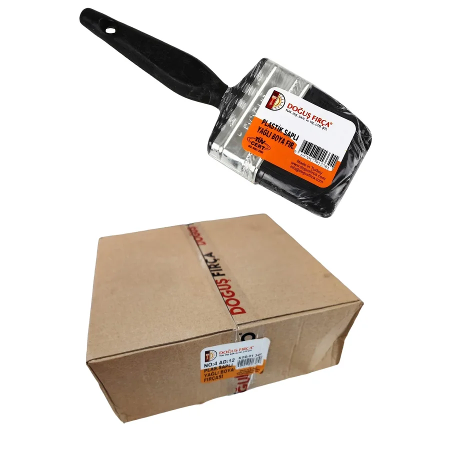 Doğuş 01340 Plastik Saplı Yağlı Boya Fırçası No:4 12li Kutu