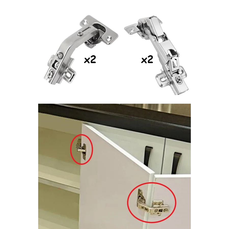 Dolap Köşe Kör Kapak Menteşe Seti 4lü 135-165 Açılı Katlanır Kapak Menteşeleri Takım