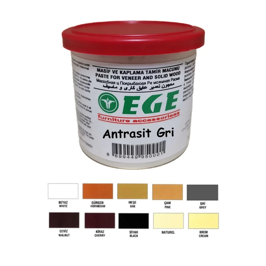 Egedekor Antrasit Gri Ahşap Mobilya Tamir Dolgu Macunu 200 Gr