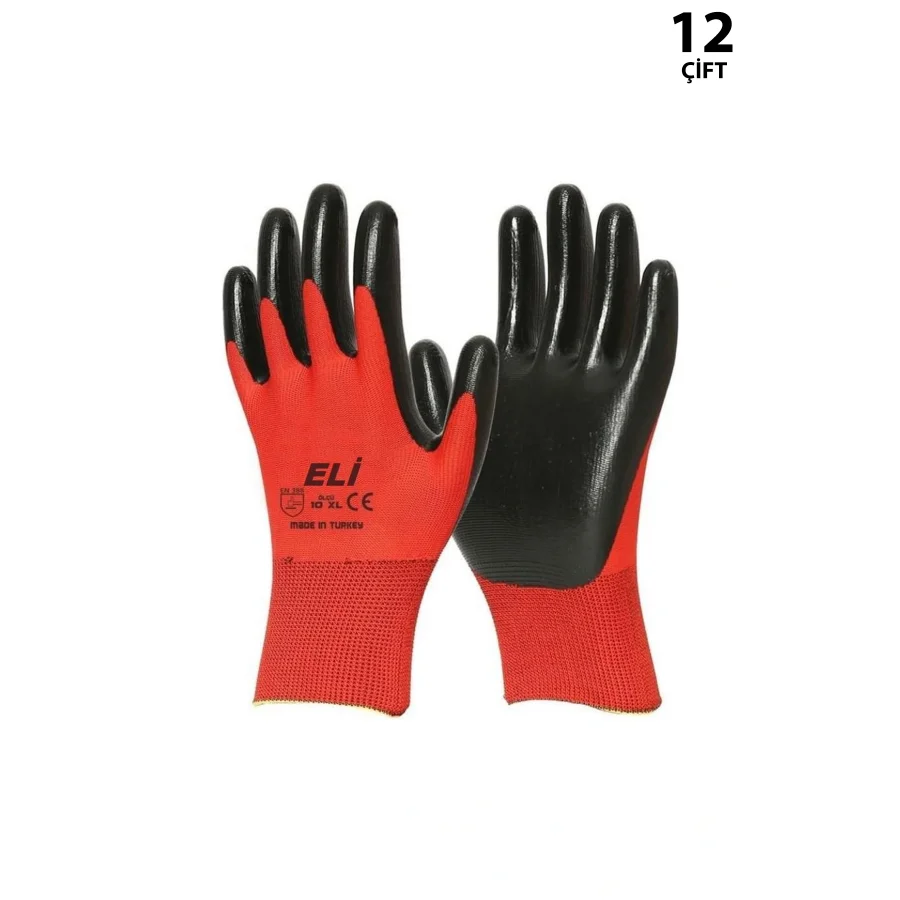 Eli Nitril İş Eldiveni 10XL Paket 12 Çift